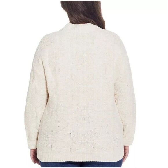 Weatherproof Chenille Holiday Sweater Womens XXL Whitecap Cream Sparkle $60 NWT - Picture 2 of 7